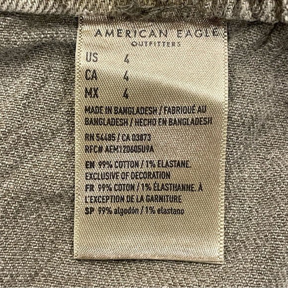 American Eagle Women’s Elastic Waist Drawstring Denim Shorts Army Green Size 4 - Picture 8 of 11